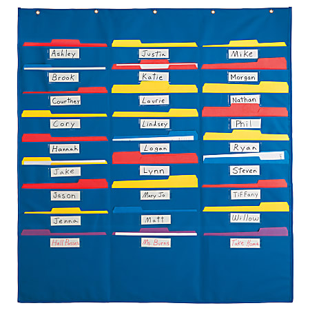 Playmonster Organization Center Pocket Chart, 37 1/2" x 40", Blue, Pre-K - Grade 8