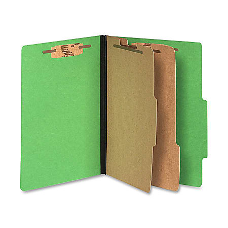 ACCO® Color Life Presstex Top-Tab Folders, Letter Size, 30% Recycled, Green, Box Of 10