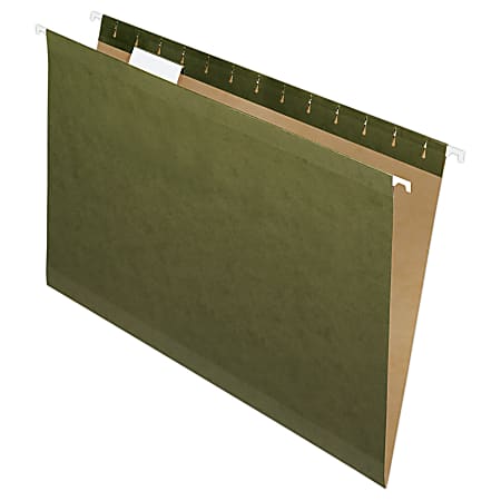 Pendaflex® Premium Reinforced Hanging Folders, 1/5 Cut, Legal Size, Standard Green, Pack Of 25