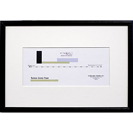 Business License/Certificate Frames, Black/Clear Glass, Pack Of 6