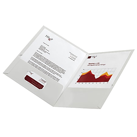 Office Depot® Brand Laminated Paper 2-Pocket Folders, White,