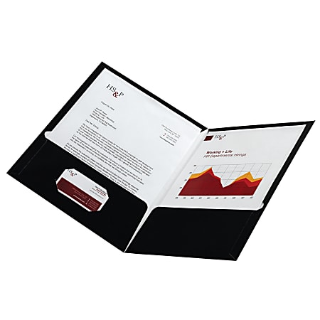 Office Depot® Brand Laminated Paper 2-Pocket Folders, Black,