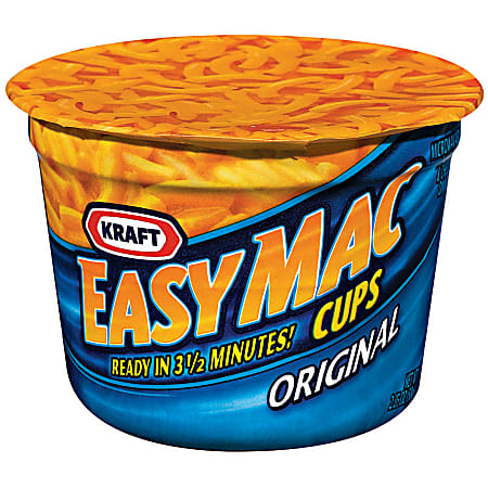 Kraft Easy Mac Original Microwave Single Serve Dinners, 2.05 Oz, Box Of 10