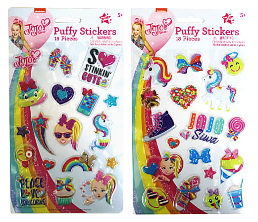 Inkology Puffy Stickers, JoJo Siwa, Pack Of 6 Sheets