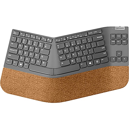 Lenovo Go Wireless Split Keyboard - US English - Wireless Connectivity - 2.40 GHz - English (US) - PC - Scissors Keyswitch - AA Battery Size Supported - Storm Gray