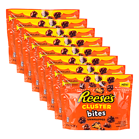 Hershey's Reese's Unwrapped Cluster Bites Pouches, 7 Oz, Pack Of 8 Pouches