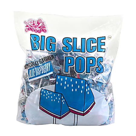 Big Slice Pops, 1-Lb Bag, Blue Raspberry, Bag Of 48