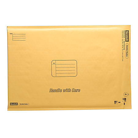 Scotch Bubble Mailers - Bubble - #6 - 12 1/2" Width x 19" Length - Self-adhesive Seal - Kraft Paper - 25 / Carton - Tan
