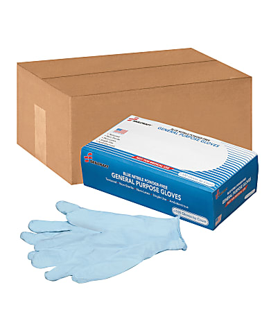 SKILCRAFT® Disposable Nitrile General Purpose Gloves, Large, Blue, Box Of 100