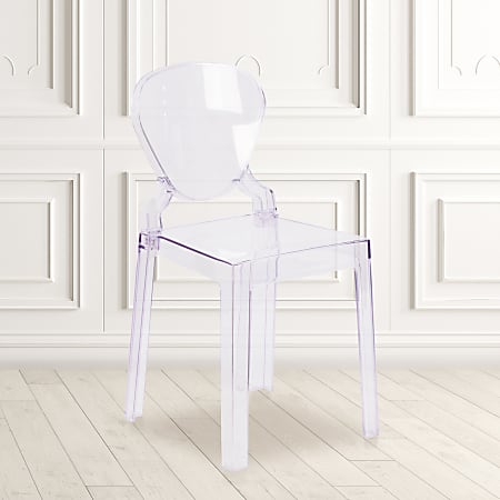 Flash Furniture Ghost Chair With Tear Back Transparent Crystal Office Depot