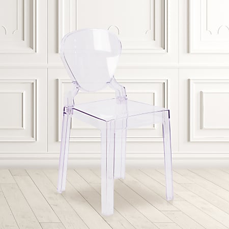 Flash Furniture Ghost Chair With Tear Back, Transparent Crystal