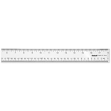 Westcott® Transparent Acrylic Ruler, 18"