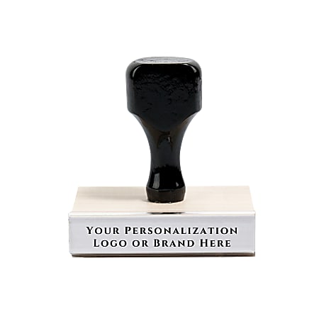 Custom Wood Handle Traditional Rubber Stamp, Rectangle, 3/4" x 2"