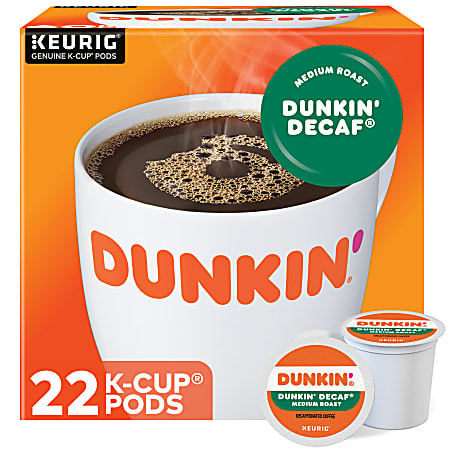 Dunkin' Donuts Single-Serve Coffee K-Cup®, Decaffeinated, Carton Of 22