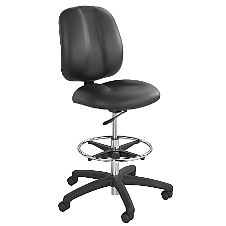 Safco® Apprentice II Extended-Height Vinyl Chair, Black/Chrome