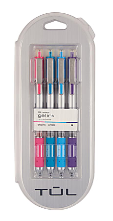 Yubbler - TUL® Retractable Gel Pens, Medium Point, 0.7 mm, Silver Barrel,  Assorted Business Inks, Pack Of 12 Pens