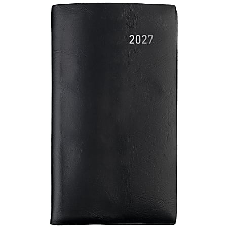 Office Depot Brand Monthly Planner, 3 1/2" x 6", Black, January 2027 to December 2027, OD71010027