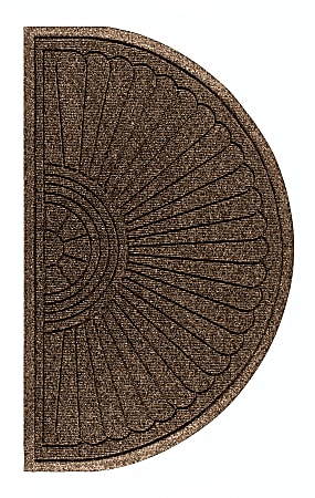 M+A Matting Waterhog Max Grand Half-Oval Floor Mat, 3' W x 1.8' H, Chestnut Brown
