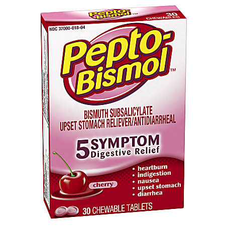 Pepto-Bismol Tablets, 1 Per Packet, Box Of 30