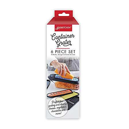 gia'sKITCHEN 6-Piece Grater Set, Yellow/Blue/Orange/Black