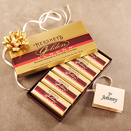 Hersheys Pot Of Gold Almond Bar Gift Box 14 Oz Box Of 5 Bars - Office Depot