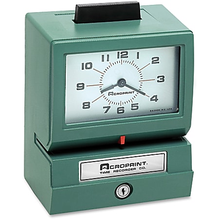 Acroprint 125 Manual Print Time Recorder, Green