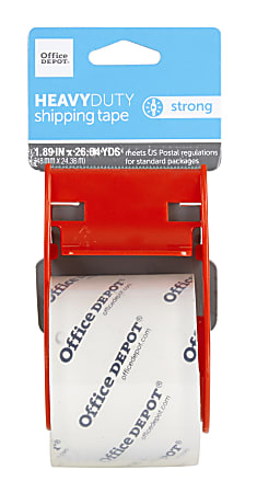 Office Depot® Brand Heavy Duty Shipping Packing Tape With Dispenser, 1.89" x 26.64 Yd, Crystal Clear