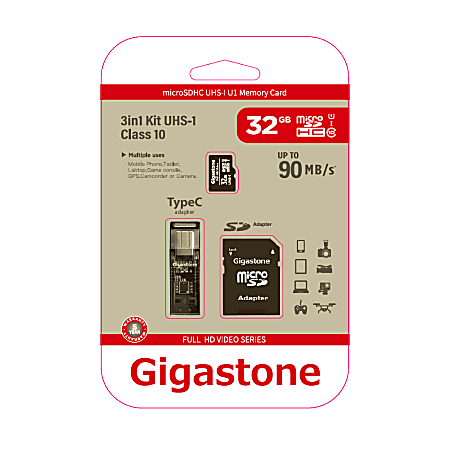 Dane-Elec Gigastone Full HD Class10 U1 Video MicroSDHC Card, 32GB