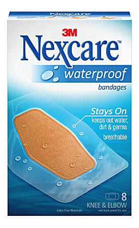 3M™ Nexcare™ Waterproof Bandages, 2 3/8" x 3 1/2", Pack Of 8