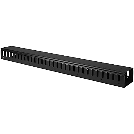 StarTech.com Vertical Cable Organizer with Finger Ducts - Vertical Cable Management Panel - Rack-Mount Cable Raceway - 0U - 3 ft. - Improve the appearance of your rack using a vertical cable manager with finger ducts