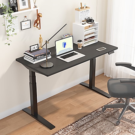 FlexiSpot E7 Pro Electric 55”W Adjustable Height Standing Desk, Black