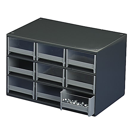 Akro-Mils 9-Drawer Modular Cabinet, 17" x 11" x 11", Gray