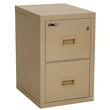 FireKing® Turtle 22-1/8"D Vertical 2-Drawer Insulated Fireproof File Cabinet, Metal, Parchment, White Glove Delivery