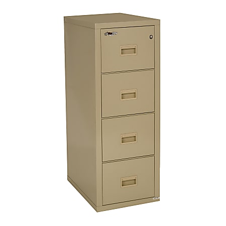 FireKing® Turtle 22-1/8"D Vertical 4-Drawer Insulated Fireproof File Cabinet, Metal, Parchment, White Glove Delivery
