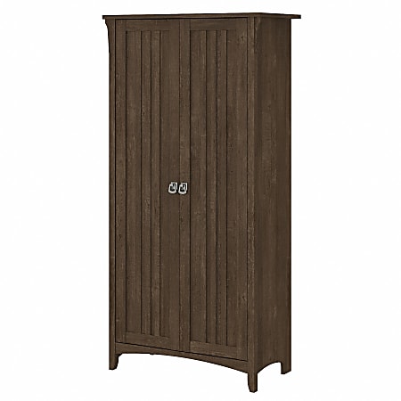 Bush® Furniture Salinas Tall Storage Cabinet with Doors, Ash Brown, Standard Delivery