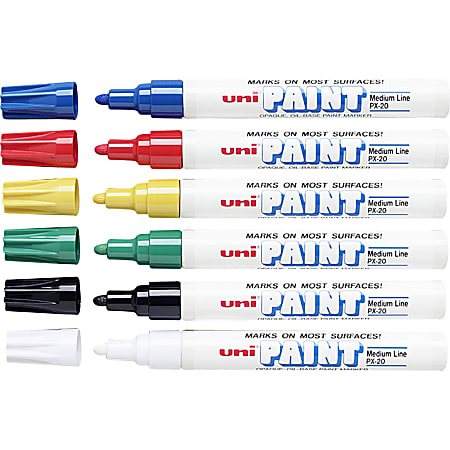 Sanford Uni Posca Water Based Paint Markers Medium Point White Pack Of 12  Markers - Office Depot