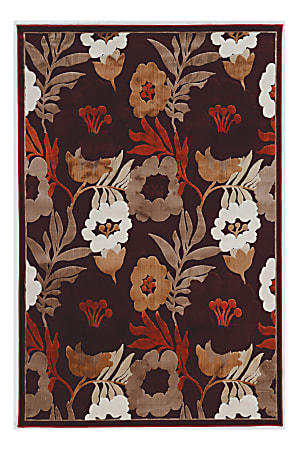 Linon Kymm Area Rug, 5' x 7-1/2', Marcie Brown/Red