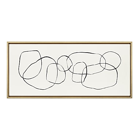 Uniek Kate And Laurel Sylvie Framed Canvas Wall Art, 18" x 40”, Dancing Circles