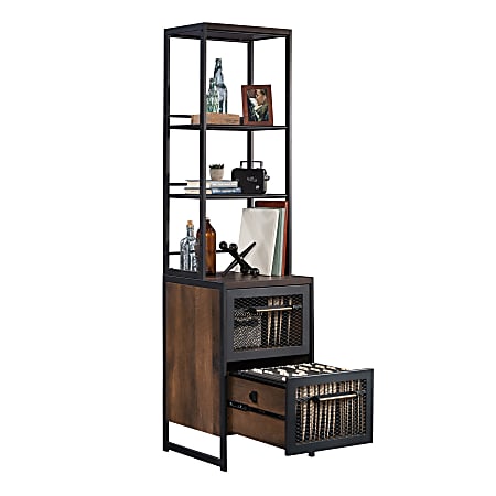 Sauder Briarbrook File Cabinet With Bookcase Tower