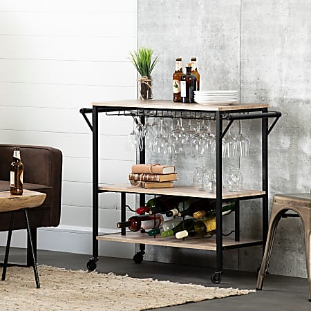 South shore munich bar cart shop with wine rack