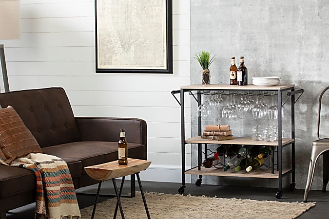 South shore munich bar sales cart with wine rack