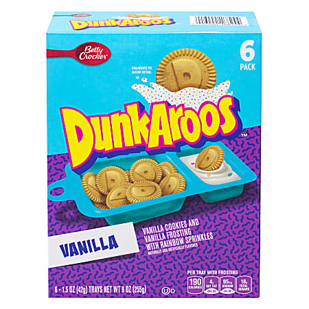 Betty Crocker Dunkaroos Vanilla Cookies And Frosting, 1.5 Oz, Case Of 5 Boxes
