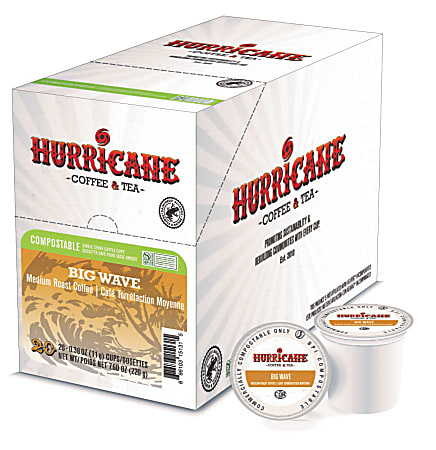 Hurricane Coffee & Tea Big Wave Medium Roast Coffee Pods, Pack Of 20 Pods