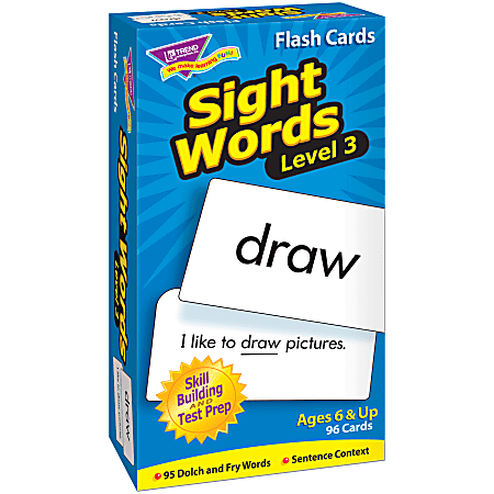 TREND Sight Words Skill Drill Flash Cards, Level 3, 6" x 3", Grades 3-4, Pack Of 96