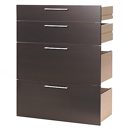 Tvilum-Scanbirk Prima Drawer Kit For Bookcases, 2 Small Drawers/2 File Drawers, Coffee