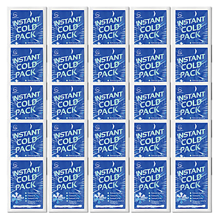 AllSett Health® Instant Disposable Cold Packs, 6” x 4-1/2”, Blue, Pack Of 25 Cold Packs