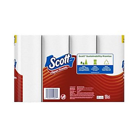 Scott® Choose-A-Sheet 1-Ply Paper Towels, 6 Rolls Total/65 Sheets Per Roll, White
