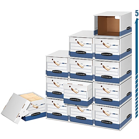 Bankers Box® File/Cube™ Presto™ 60% Recycled Pack, 10"H x 12"W x 15"D, Letter/Legal, Pack Of 6 Boxes And 6 Shells