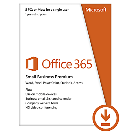 Microsoft Office 365 Small Business Prem - 1 Year, Download Version