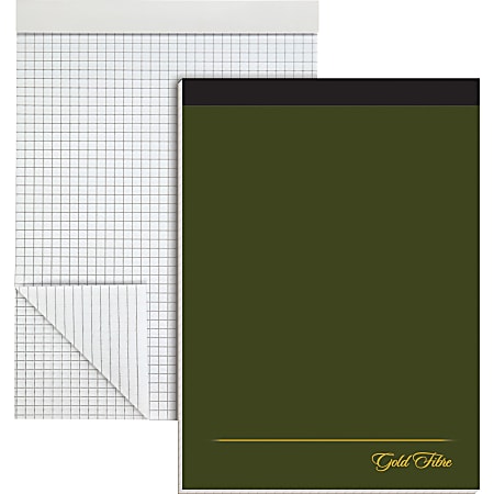 Ampad Gold Fibre Premium Pad, Letter Size, Quad Ruled , 80 Sheets, Classic Green